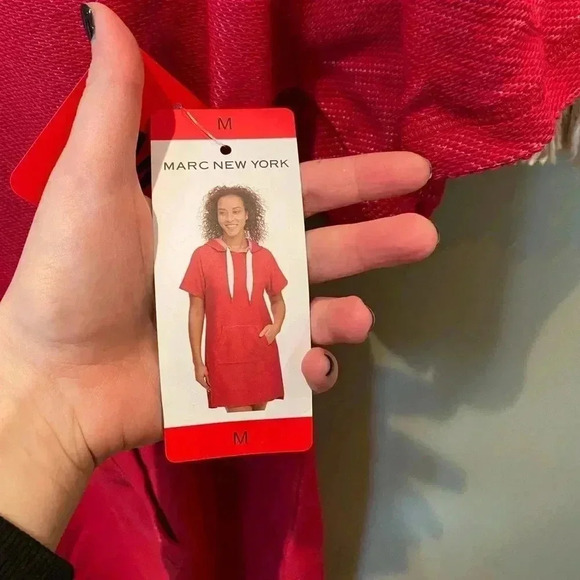 MARC NEW YORK PAJAMA DRESS RED/PINK M NWT - Picture 5 of 6